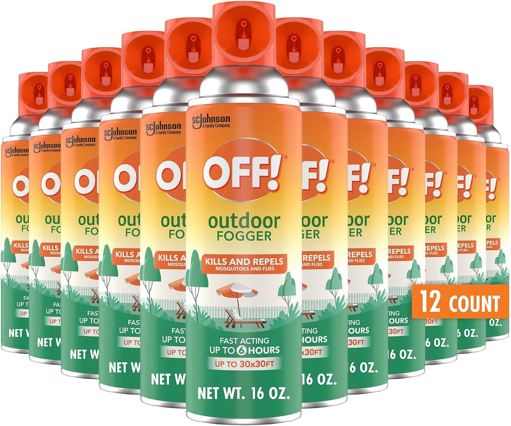 OFF! Outdoor Insect & Mosquito Repellent Fogger, Backyard Pretreat, Kills & Repels Insects in an up to 900 sq, ft, Area, 16 oz (Pack of 12)