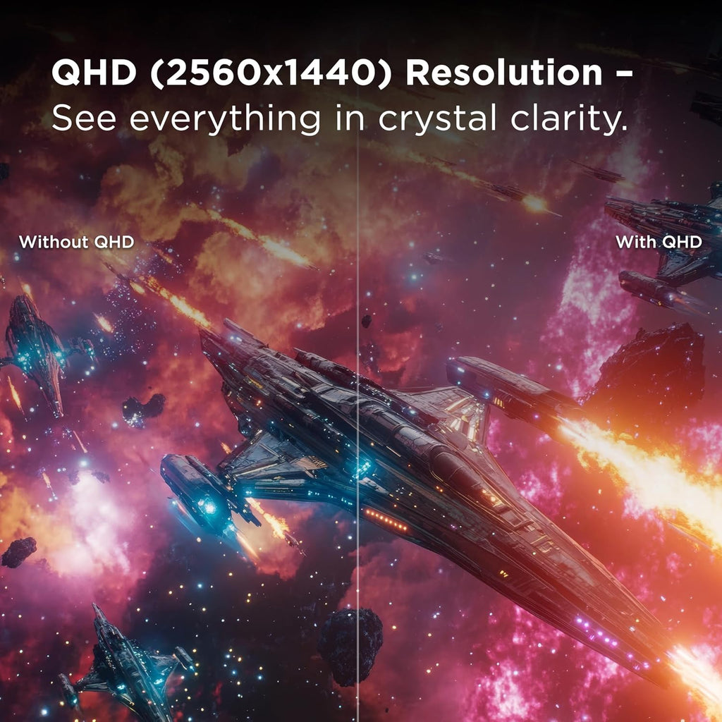 TCL 27' G64 Series QHD HDR QD-Mini LED Gaming Monitor (27G64, 2025 Model) Halo Control System, 180Hz Refresh Rate, LD180 Precise Dimming Series, HDR600 Brightness, 1ms, AMD FreeSync, NVIDIA G-SYNC
