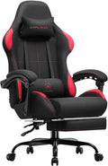 GTPLAYER Gaming Chair Fabric with Pocket Spring Cushion,Computer Office Chair with Lumbar Support for Adults Linkage Armrests and Footrest Ergonomic Gamings Chairs Height Adjustable RED