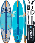 MOUSA 10'8/11'×35' Extra Wide Inflatable Stand Up Paddle Board, Stable Paddleboard SUP for 2 People/Family, Anti-Slip Full EVA Deck, 3 Handles, 100L Backpack, All-Round Sup Board, Big Fin