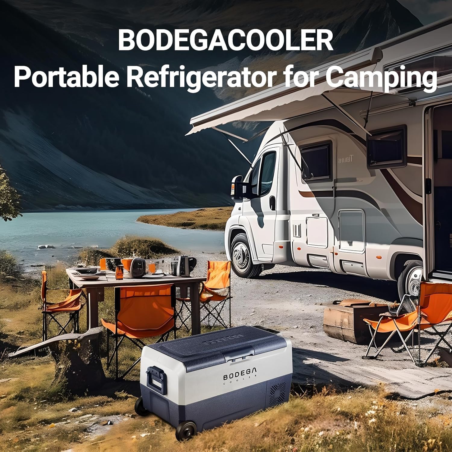 BODEGA BODEGACOOLER 12 Volt Car Refrigerator,38 Quart Portable Freezer Fridge,Car Fridge Dual Zone WIFI APP Control,(36L)-4℉-68℉Car Cooler 12/24V DC and 100-240V AC for Outdoor,RV,Travel,Camping