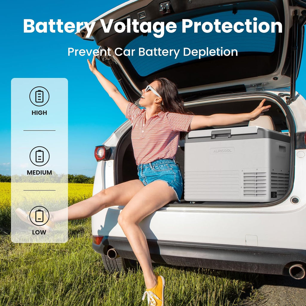Alpicool Car Refrigerator 12 Volt Portable Car Fridge 39 Quart（37 L Electric Cooler with AC/DC，Single Zone Car Refrigerator Freezer for Truck Van RV Camper SUV, Camping Boat Travel，-4~68°F（CL40