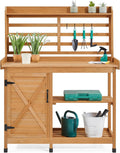 Yaheetech Outdoor Potting Bench, Large Horticulture Work Table Workstation with Storage Cabinet Shelf & Planting Working Console for Patio/Lawn/Garden - Wood