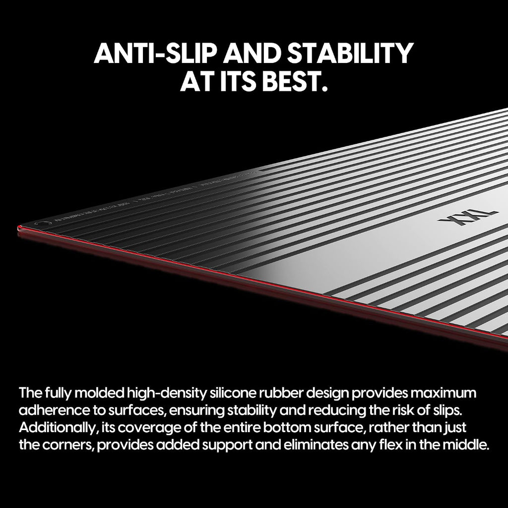 Pulsar - Superglide Premium Glass Mouse Pad XXL ALUMINO-Silicate Glass Surface Anti-Slip Fully Molded high-Density Silicone Rubber 38.5in x 16.5in (XXL, Red)