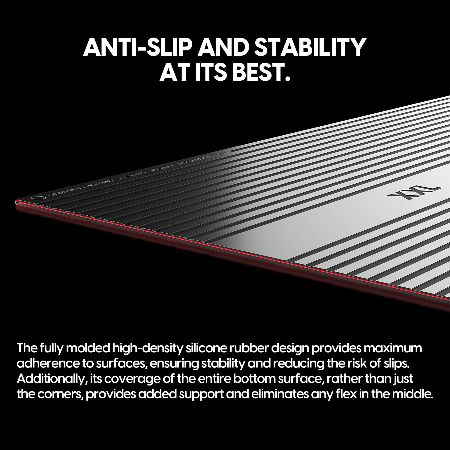 Pulsar - Superglide Premium Glass Mouse Pad XXL ALUMINO-Silicate Glass Surface Anti-Slip Fully Molded high-Density Silicone Rubber 38.5in x 16.5in (XXL, Red)