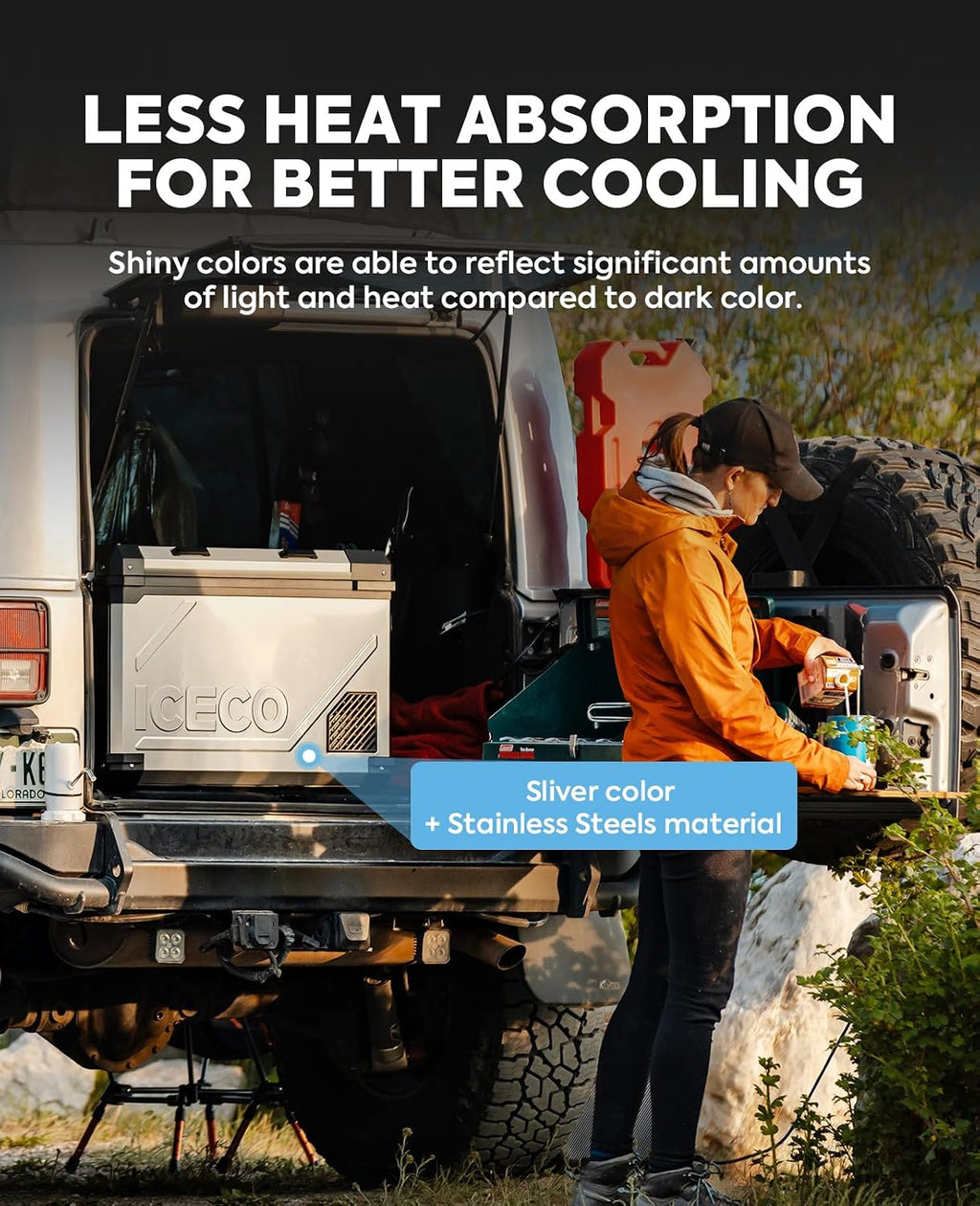 ICECO APL55 Dual Zone Portable Refrigerator Bluetooth Controlled, 55 Liter 12v refrigerator with SECOP Compressor, DC 12/24V, AC 110-240V, for Truck, Car and Home, -4℉~68℉(Silver)