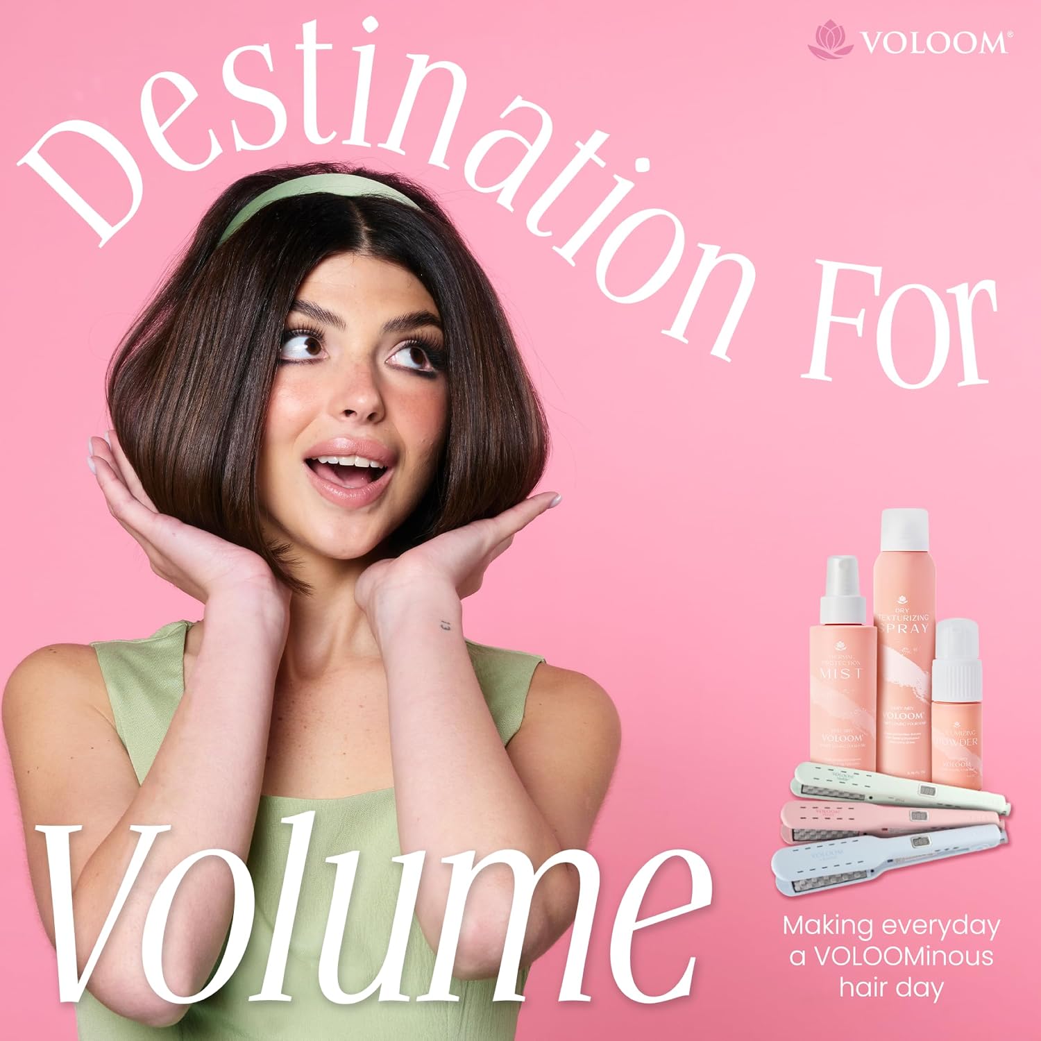 VOLOOM Classic 1-1/2' Inch Professional Volumizing Ceramic Flat Iron - Hair Volumizer & Styling Tool with Adjustable Temp & Auto Shut-Off for Lasting Volume for Thicker Hair - Heat Resistant Case