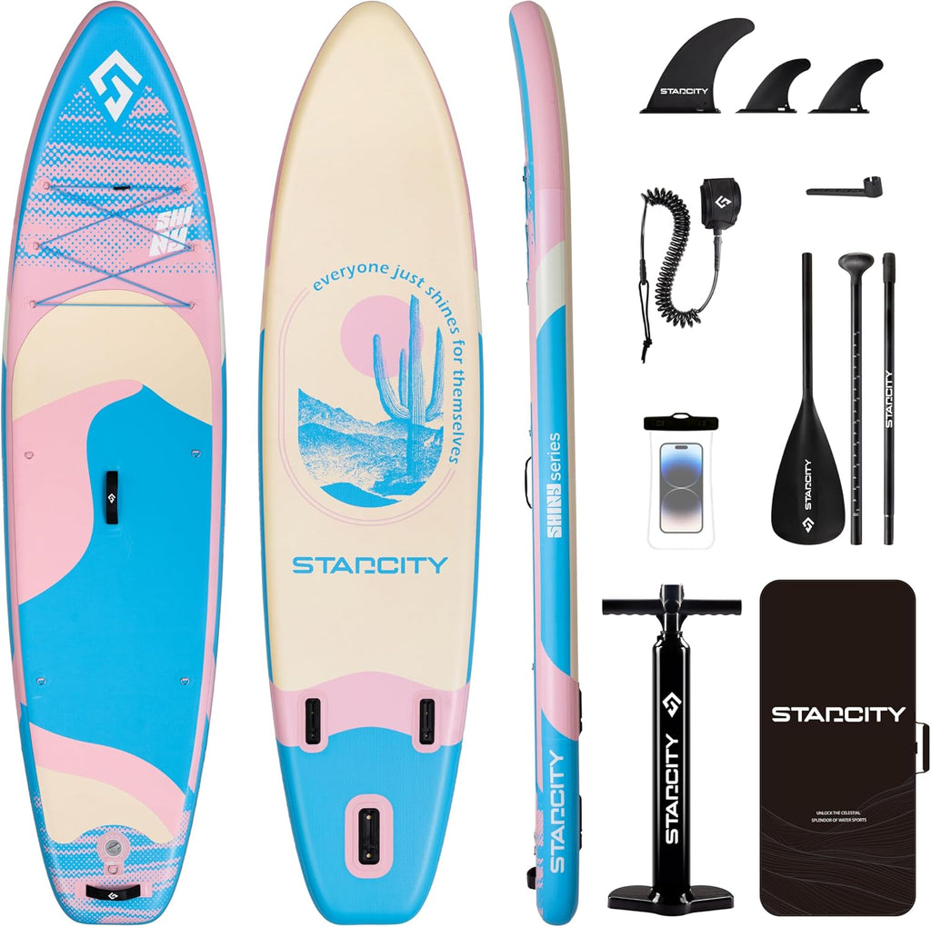 Starcity 11'x34*6' Blow Up Paddle Board, Inflatable Paddle Board, Spacious and Stable, Anti Slip and Easy to Operate, Large Size Suitable for Single Person/Family/Pet Use
