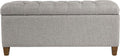 Homepop Home Decor Tufted Ainsley Button Storage Ottoman Bench with Hinged Lid Ottoman Bench with Storage for Living Room & Bedroom, Gray Fabric
