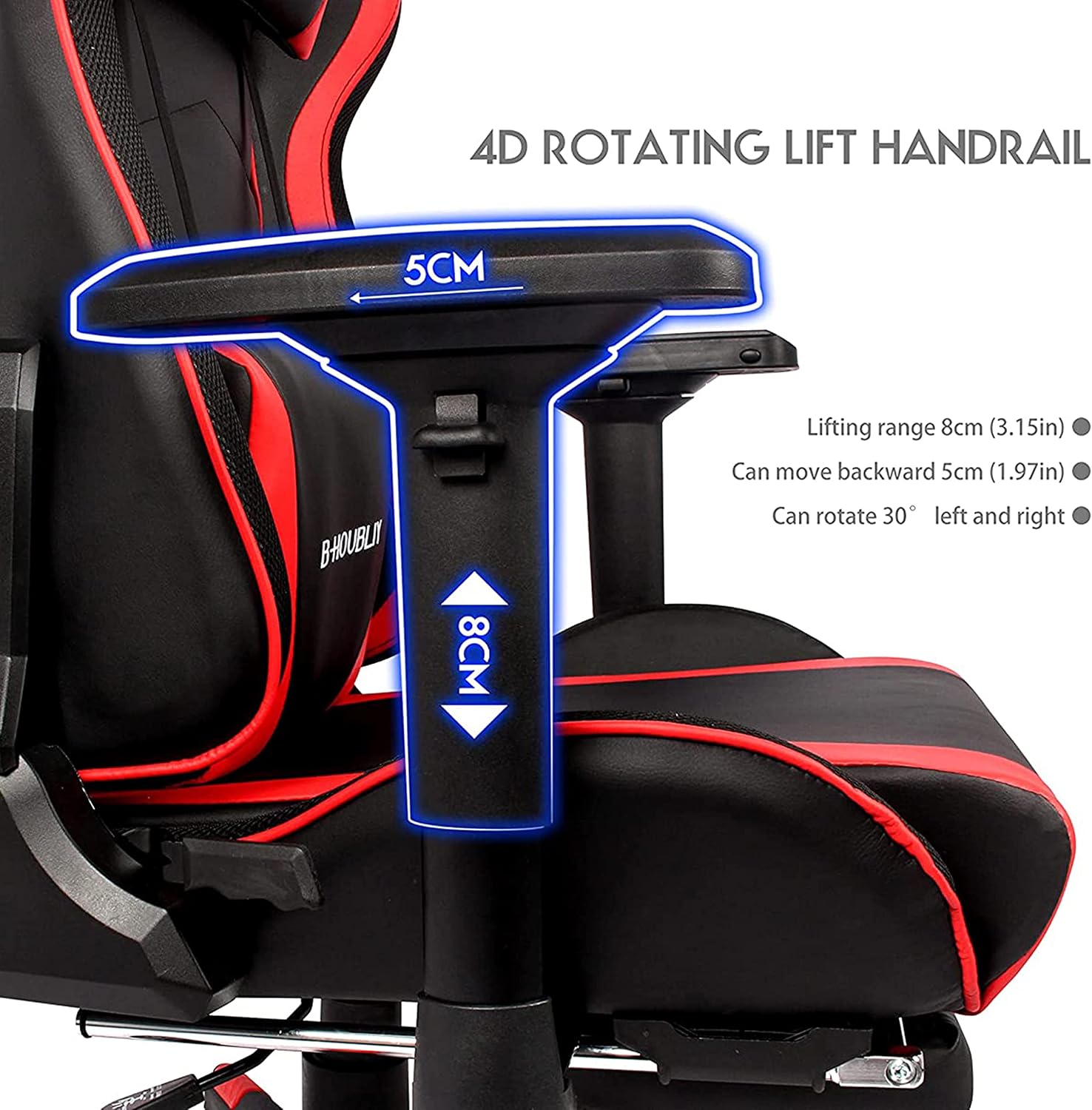 Massage Gaming Chair with Speakers and LED Lights, Ergonomic Computer Gaming Chair with Footrest and Lumbar Support, Office Video Game Chairs with Adjustable Height and Backrest.,White