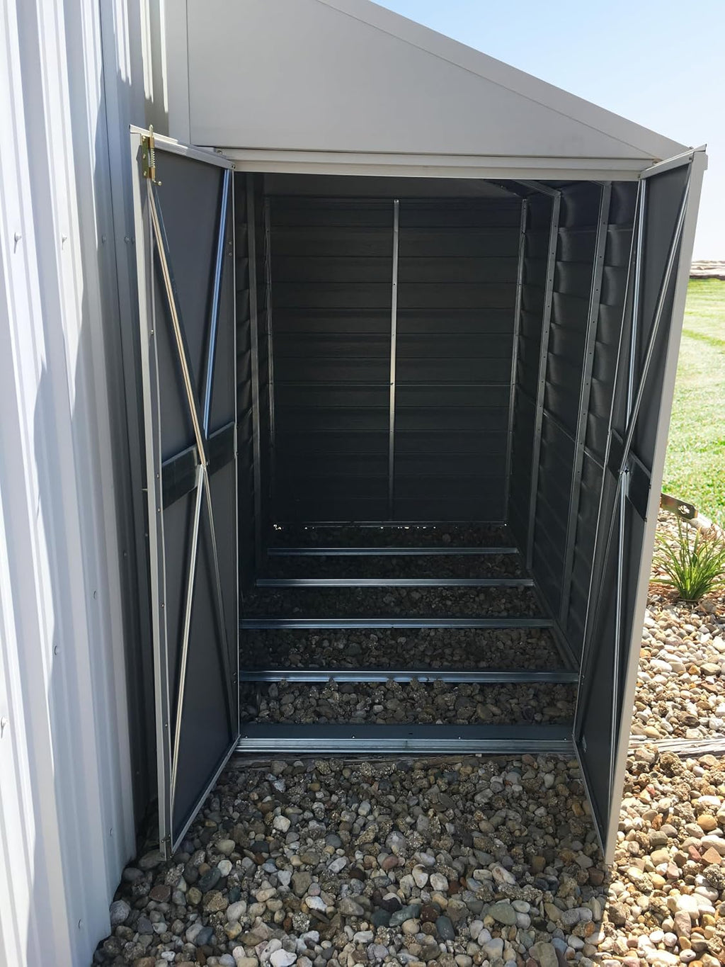 Arrow Shed YS47-A Compact Galvanized Steel Storage Shed with Pent Roof, 4' x 7'