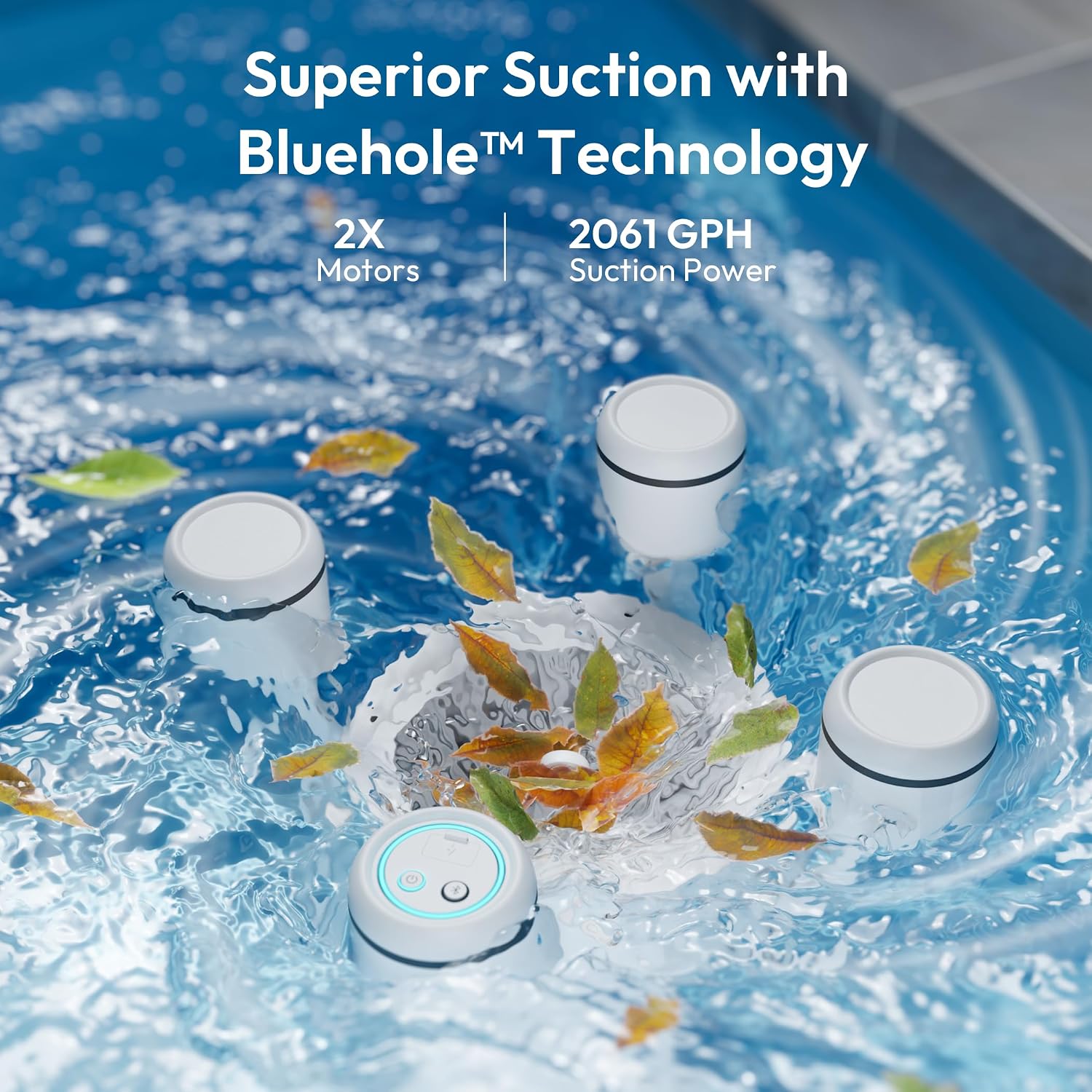 (2026 Upgrade) BUBLUE F10 Pool Surface Skimmer Robot,Robotic Pool Skimmer with App Control,Powerful Suction,5L Filter,Dual Cleaning Modes, AI Navigation,Ideal for In-Ground & Above-Ground Pools,White
