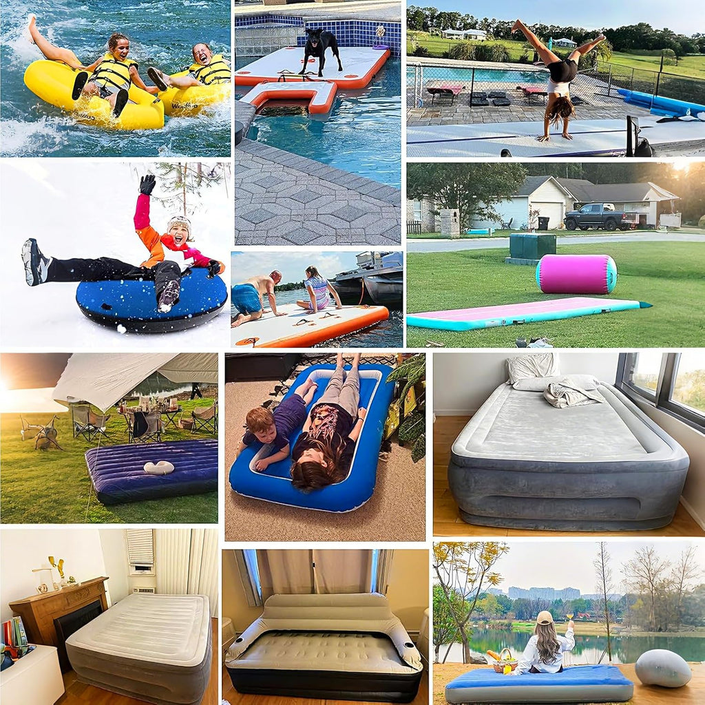 1200W Fast Electric Air Pump, Dual Nozzles for Inflatable Mirror Ball,Mattress, Pool Floats, Rafts, Quick Inflation Deflation, Portable Travel Pump