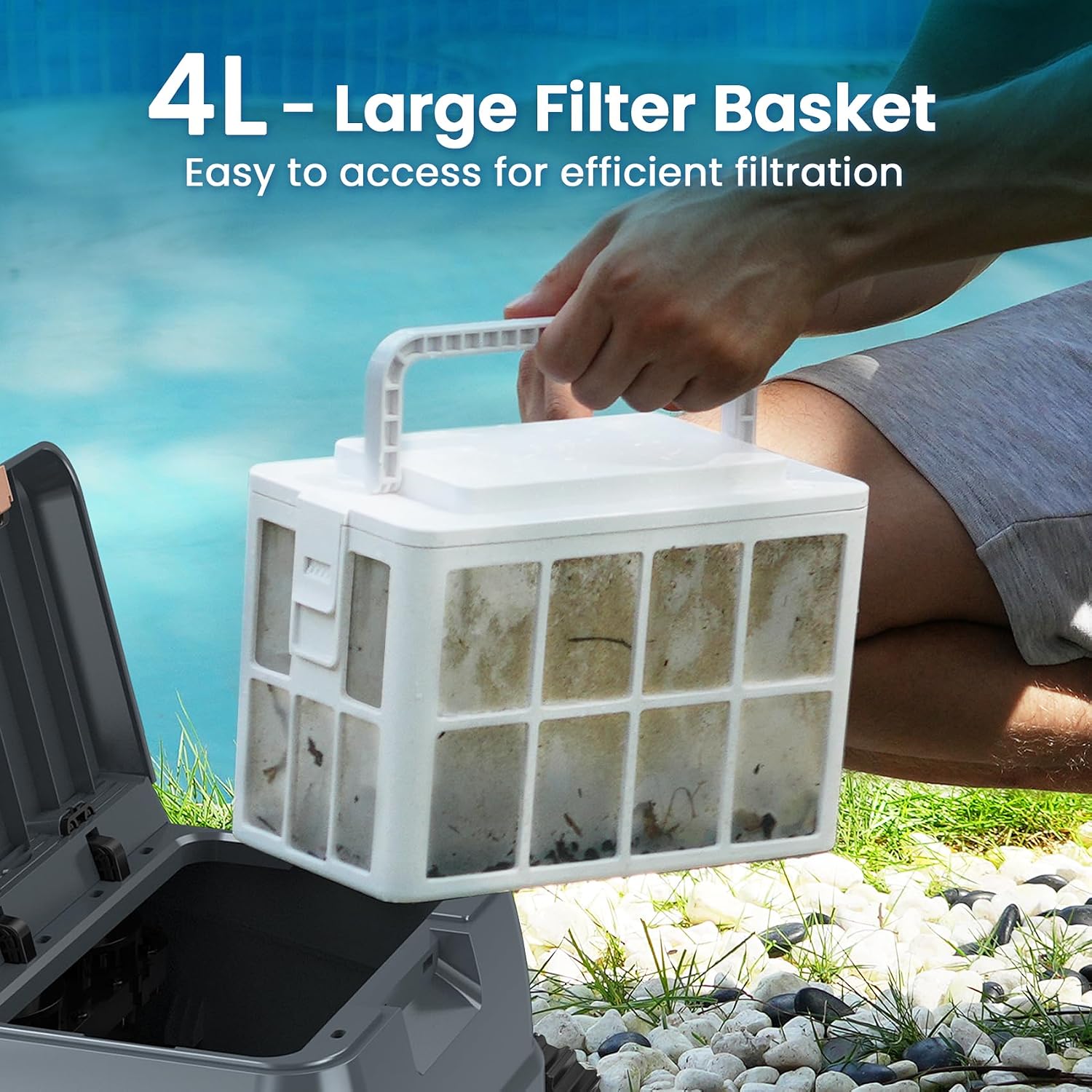 U8 Cordless Robotic Pool Cleaner, Wall & Waterline Cleaning, Smart Navigation, Auto-Docking, 150 Min Runtime, Pool Vacuum Robot for Inground & Above-Ground Pools up to 2600 Sq.ft