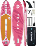 MOUSA 10'8/11'×35' Extra Wide Inflatable Stand Up Paddle Board, Stable Paddleboard SUP for 2 People/Family, Anti-Slip Full EVA Deck, 3 Handles, 100L Backpack, All-Round Sup Board, Big Fin