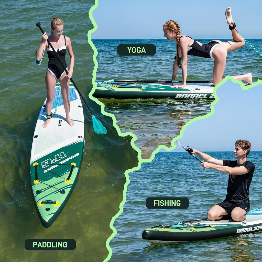 11'6' Inflatable Stand Up Paddle Boards, Premium SUP Accessories, Non-Slip Comfort Deck for Youth & Adults