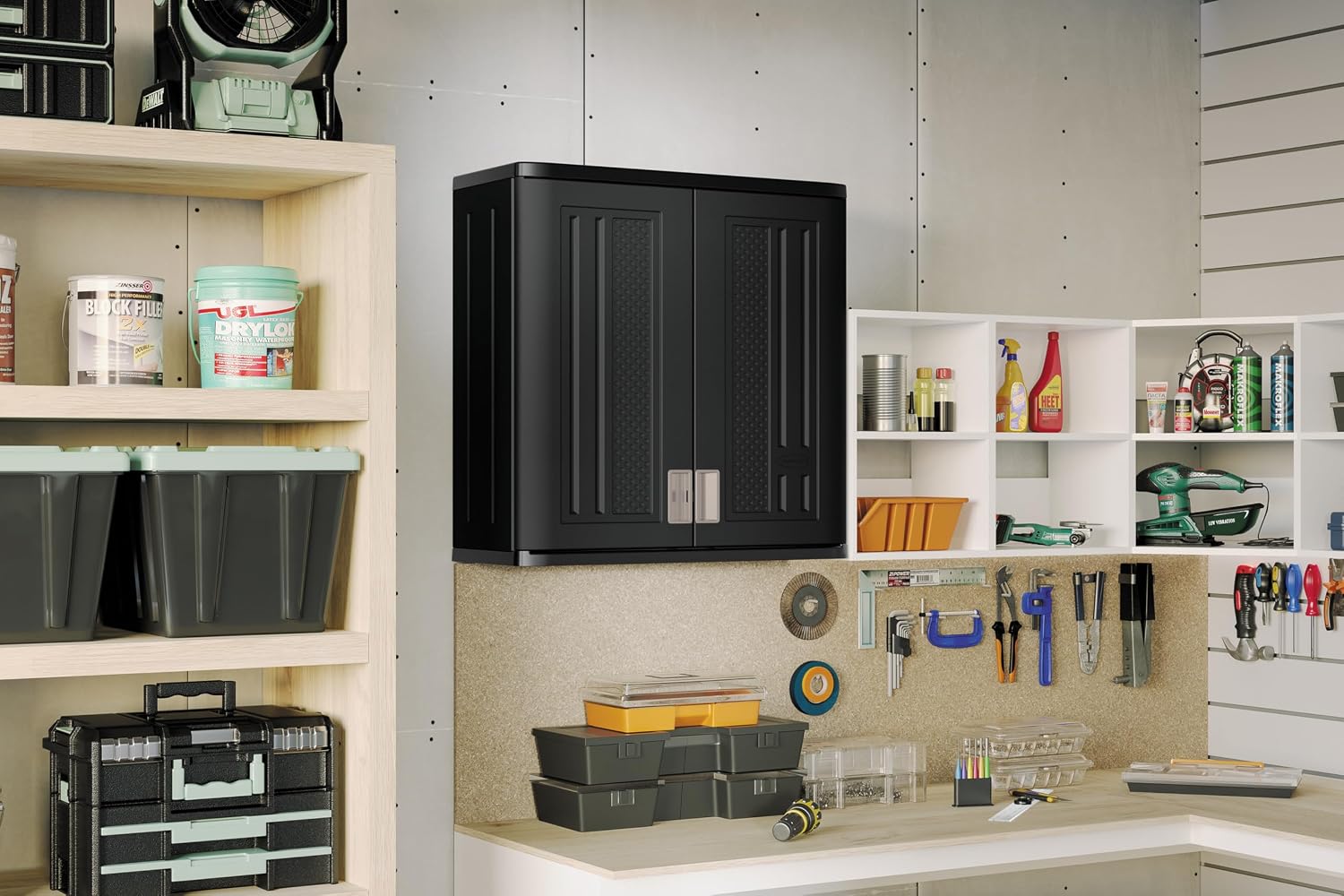 Suncast Wall Storage Cabinet, Black