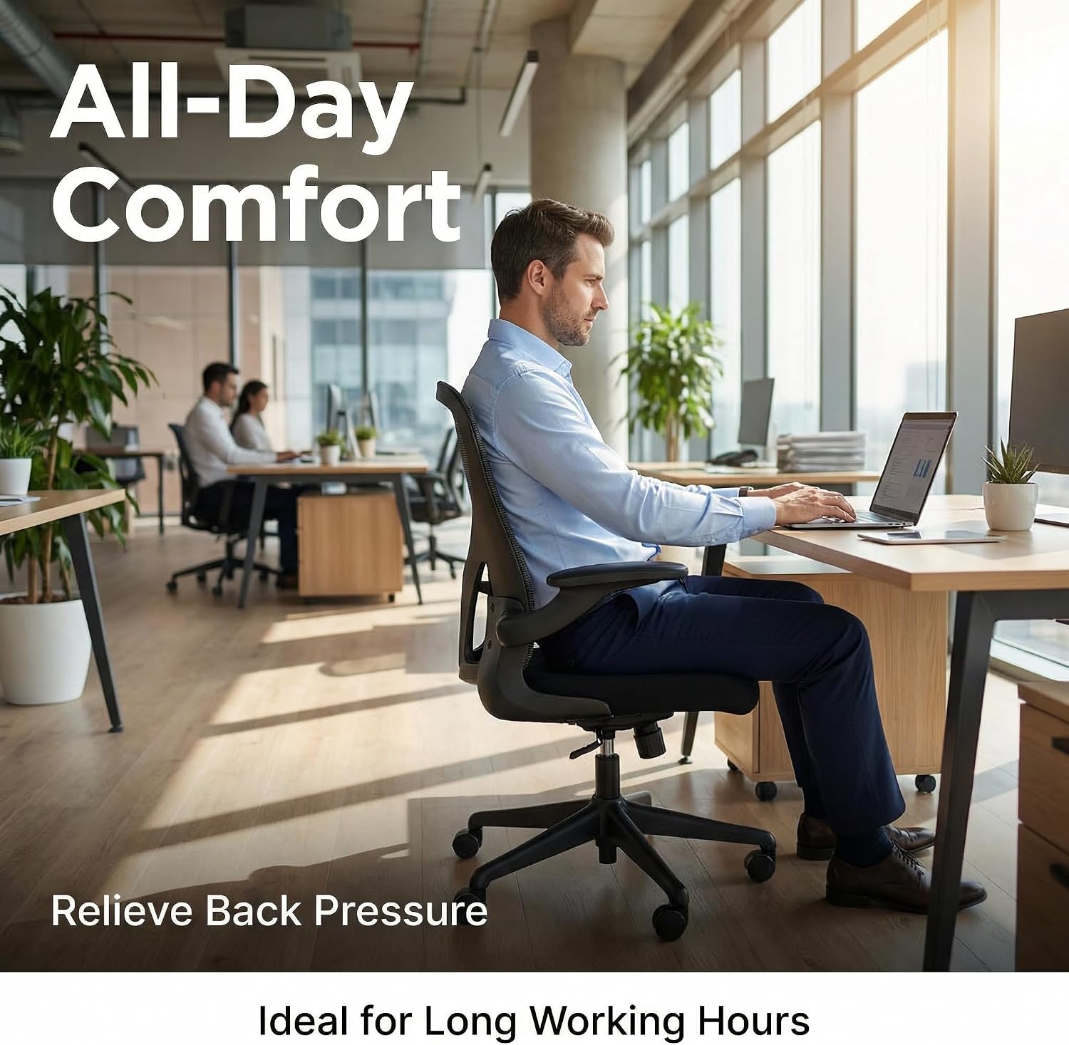 Monhey Office Chair Ergonomic Desk Chair with Lumbar Support&Headrest&Flip-up Arms Height Adjustable Rocking Swivel High Back Computer Chair Warm Taupe Mesh Study Chair (09black)