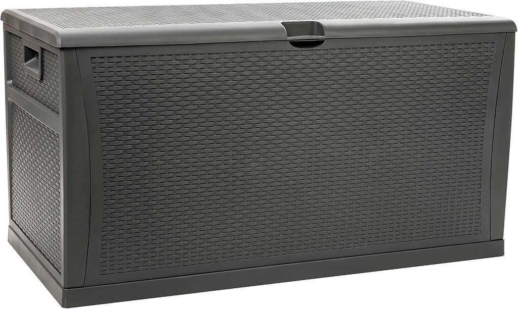 Flash Furniture 120 Gallon Plastic Deck Box - All-Weather Patio Storage and Organization for Throw Pillows, Pool Toys or Garden Tools