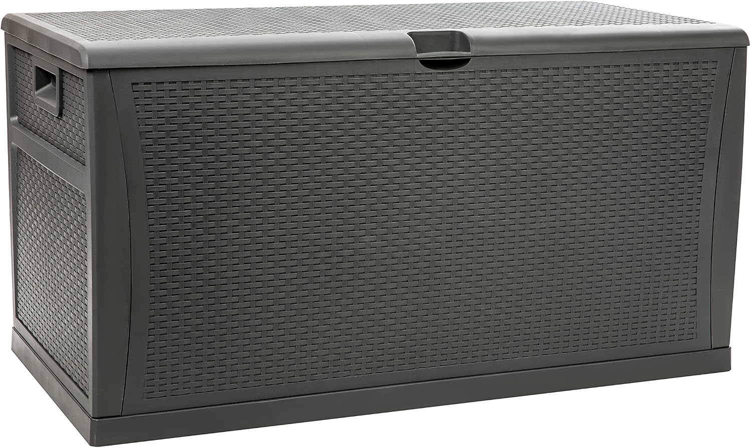 Flash Furniture 120 Gallon Plastic Deck Box - All-Weather Patio Storage and Organization for Throw Pillows, Pool Toys or Garden Tools
