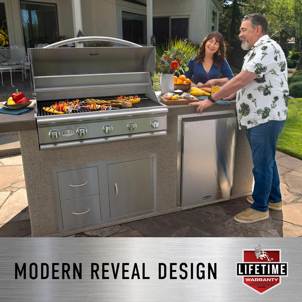 Bull Outdoor Products Premium Components for Outdoor Kitchen BBQ Island Door/Propane Drawer Combo with Reveal