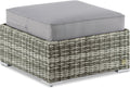 Elle Decor Vallauris Patio Outdoor Furniture Collection, Premium All Weather Wicker, Ottoman, Gray