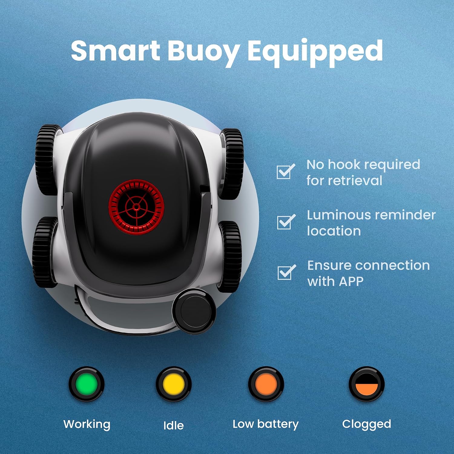 (2025 New) Higgsinno Pool Vacuum for Inground/Above, Smart Navigation Pool Robotic Cordless Cleaner with App, Lasts up to 240 Mins, Ultra-fine Dual Filter for Superior Cleaning up to 1,076 Sq.Ft