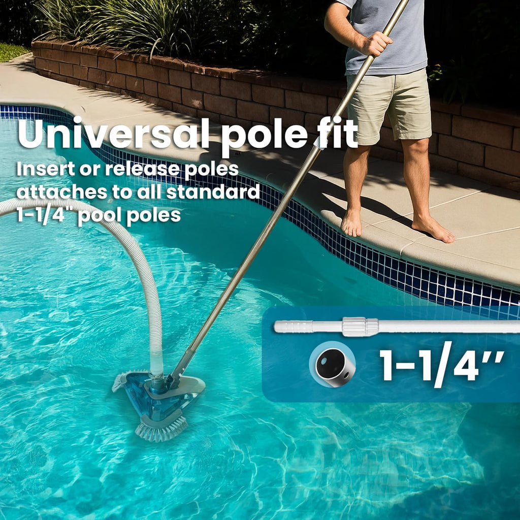 XtremepowerUS InGround Suction Vacuum Pool Cleaner – Climb Wall Automatic Cleaning Set with 30FT Hose + Triangle Head with Side Brushes
