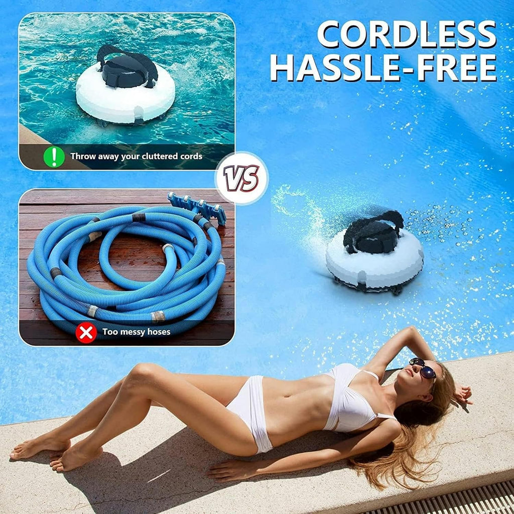 Fully Wall Climbing Pool Cleaning Robot, Ideal for Pools up to 860 Sq.Ft – Intelligent Pool Vacuum Cleaner with Upgraded Ultra-Fine Filters