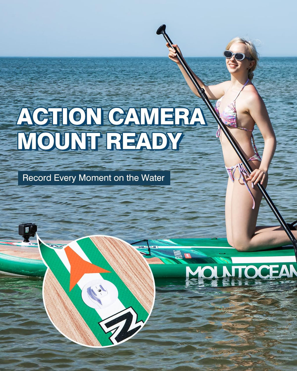 Mountocean 10'6' Inflatable Stand Up Paddle Board - 450lbs Max Capacity Ultra-Stable SUP for Adults & Youth - Non-Slip EVA Deck, All-Around ISUP with Complete Accessories