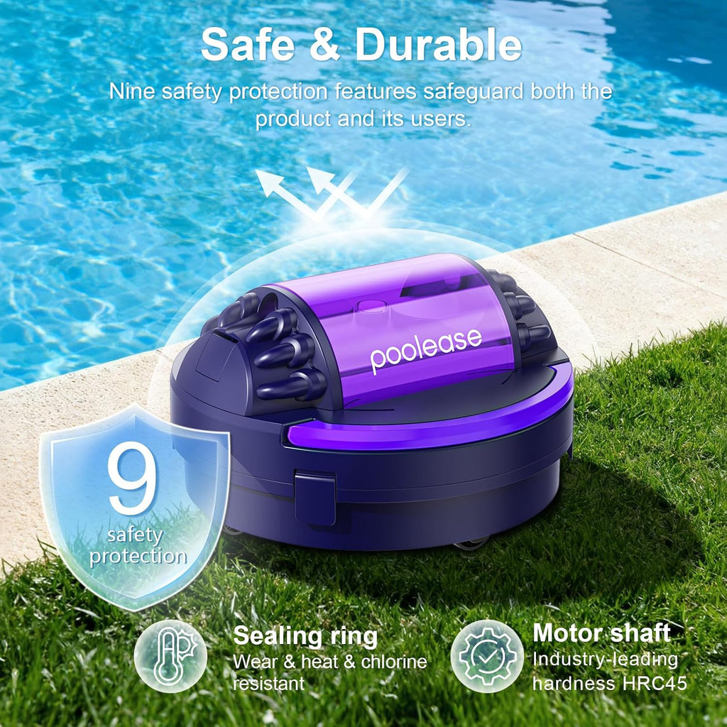 X1 Robotic Pool Vacuum for Above Ground Pool, Automatic Cordless Pool Cleaner with 45W Dual-Motor, Ideal for Above-Ground Flat Pool, 2L Debris Capacity