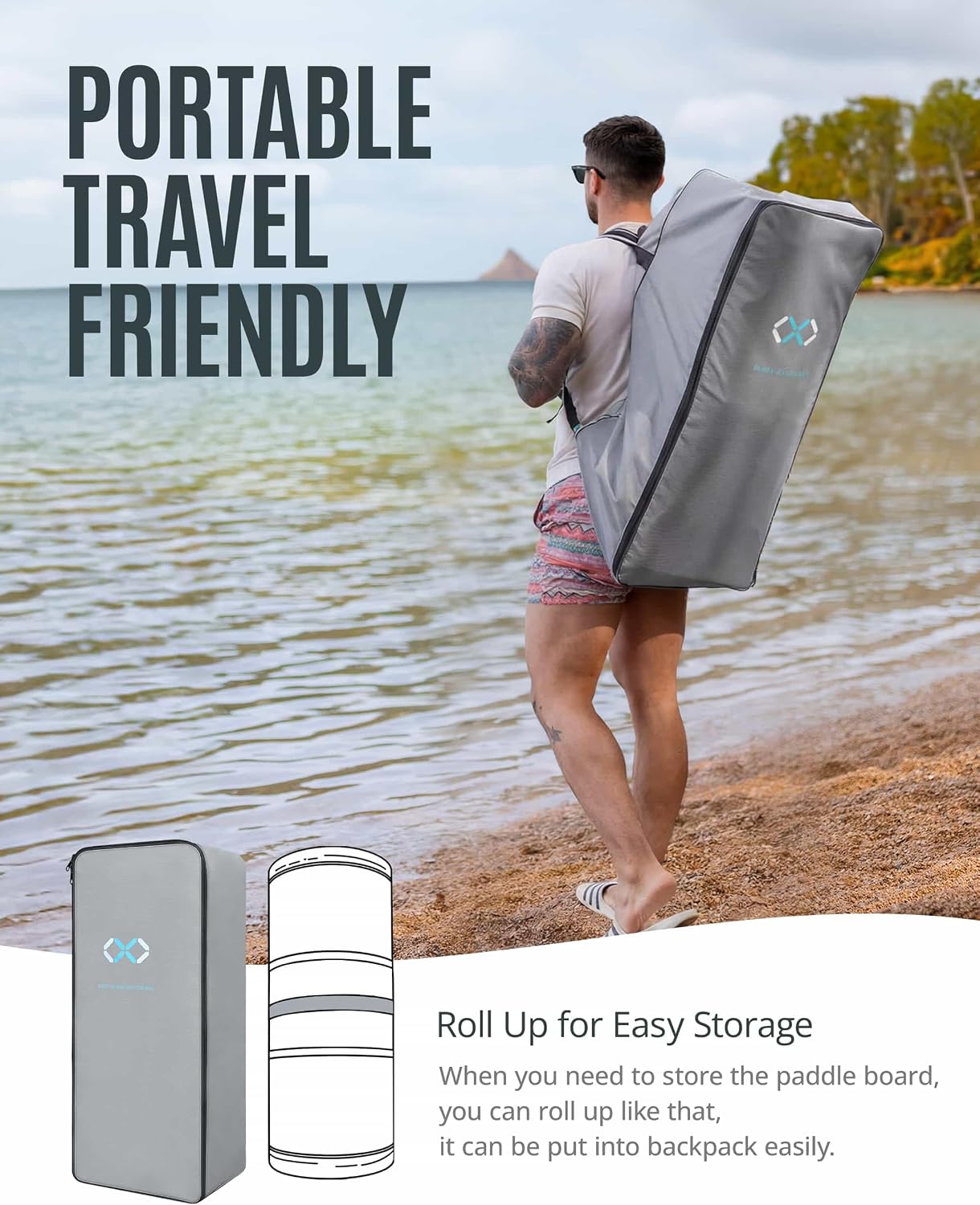 ZLX 11'6'x35' Ultra Wide Inflatable Stand Up Paddle Board | Stable Non-Slip Deck Pad, Unique Fin System, Premium SUP Accessories & Backpack - Upgraded Pump for Adults, All Skill Levels