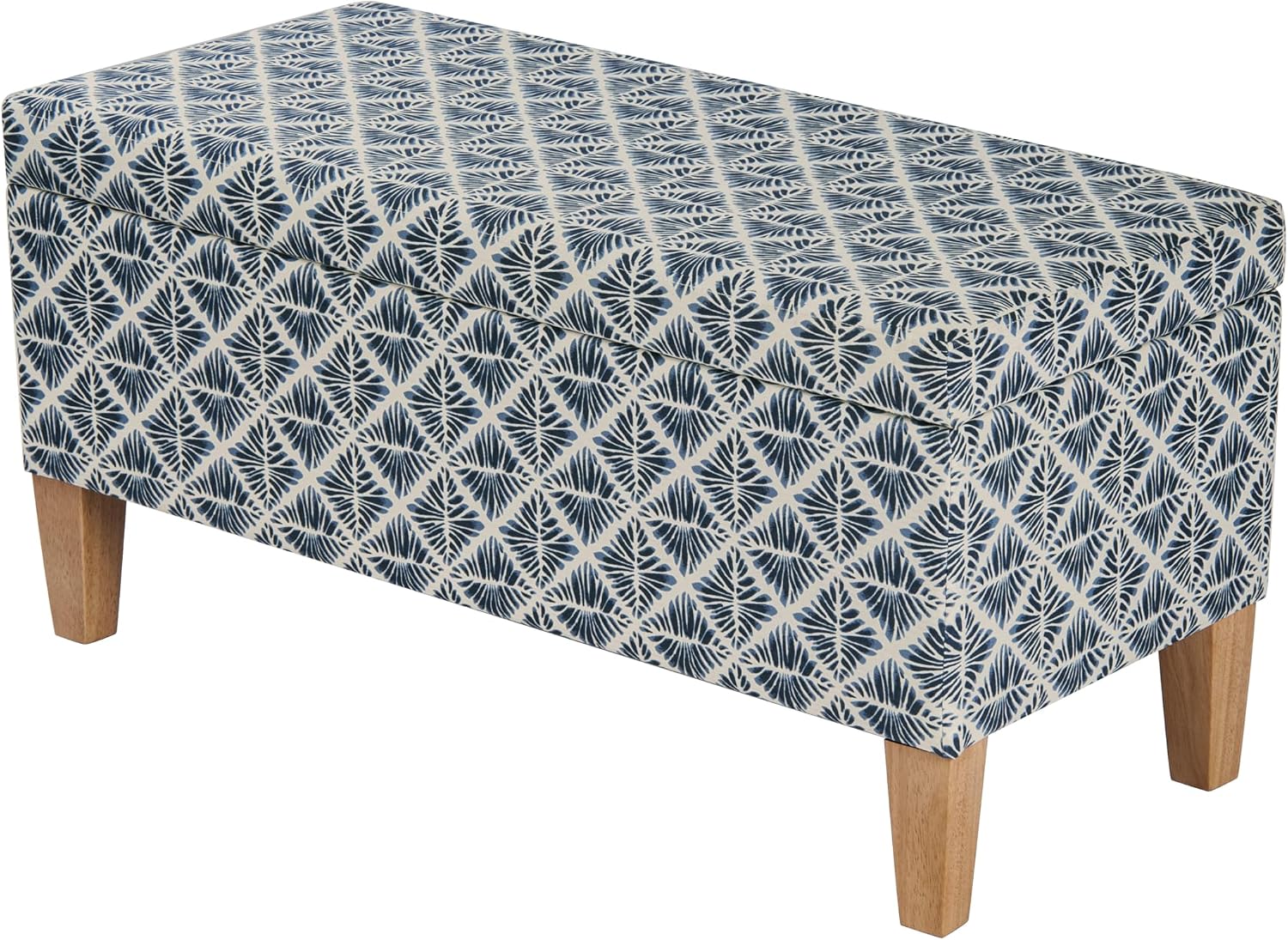 HomePop Large Decorative Storage Bench - Blue Geometric Pattern