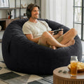 Codi Bean Bag Chair with Filler Included, 4 FT - Comfy Large Beanbag Chairs for Adults, Memory Foam Added - Machine Washable and Soft Mink Bonded Cover - Black, 4ft