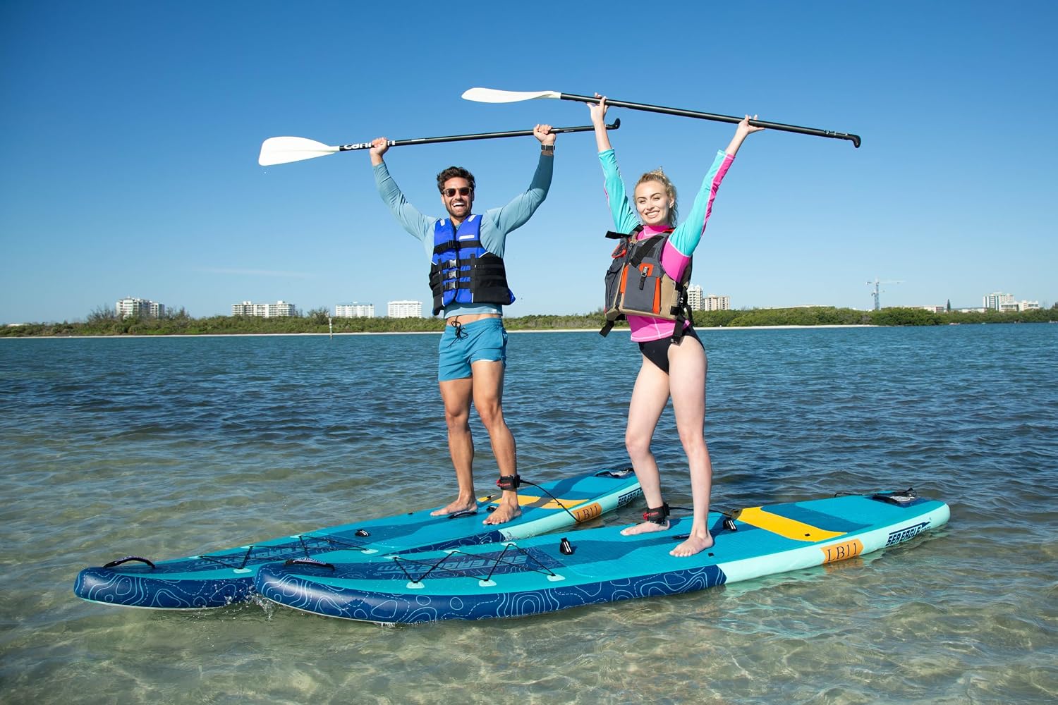Sea Eagle Newly Re-Designed Longboard LB11 Inflatable Stand Up/Sit Down 11' iSUP Paddleboard - Beginners/Experts, Flat Water/Surf- Sit, Stand, Surf, Fish, Tour or do Yoga
