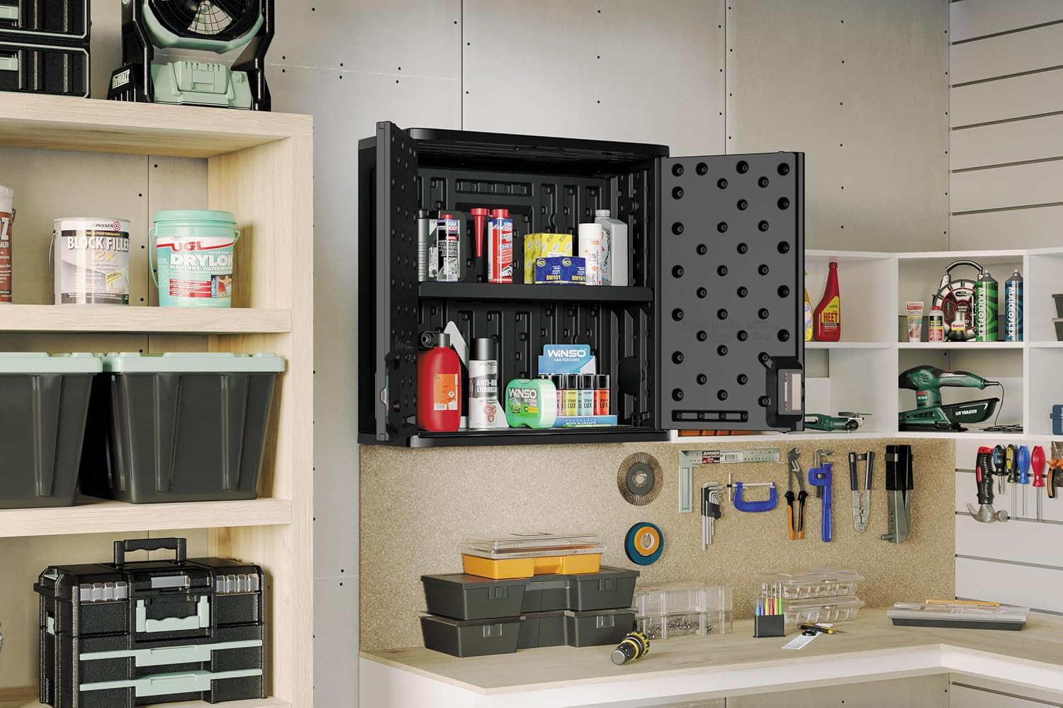 Suncast Wall Storage Cabinet, Black