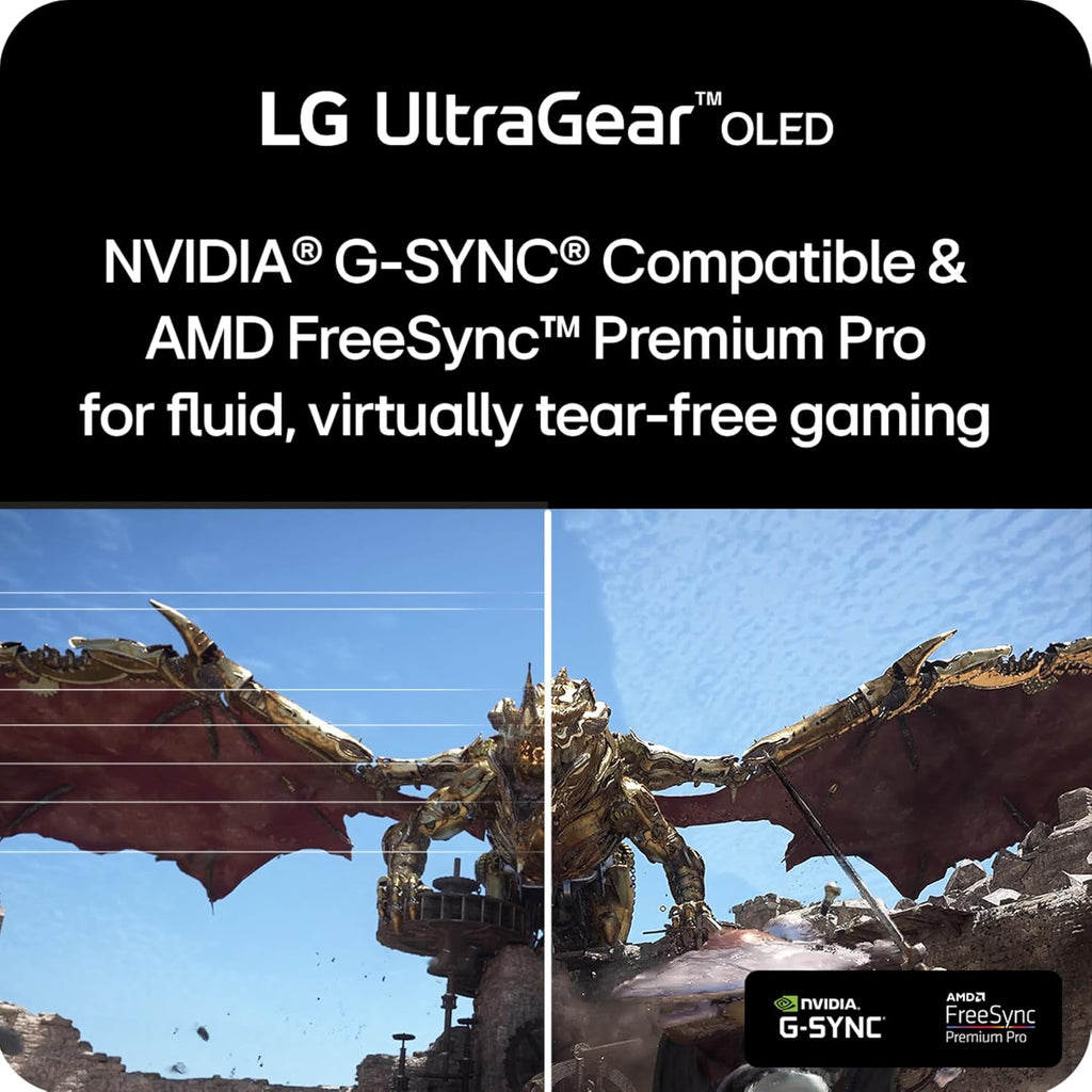 LG ‎32GS95UV 32-inch Ultragear OLED Gaming Monitor 4K UHD 1440p 240Hz 0.03ms DisplayHDR True Black 400 AMD FreeSync Premium Pro NVIDIA G-Sync HDMI 2.1 DisplayPort Tilt/Height/Swivel Stand White
