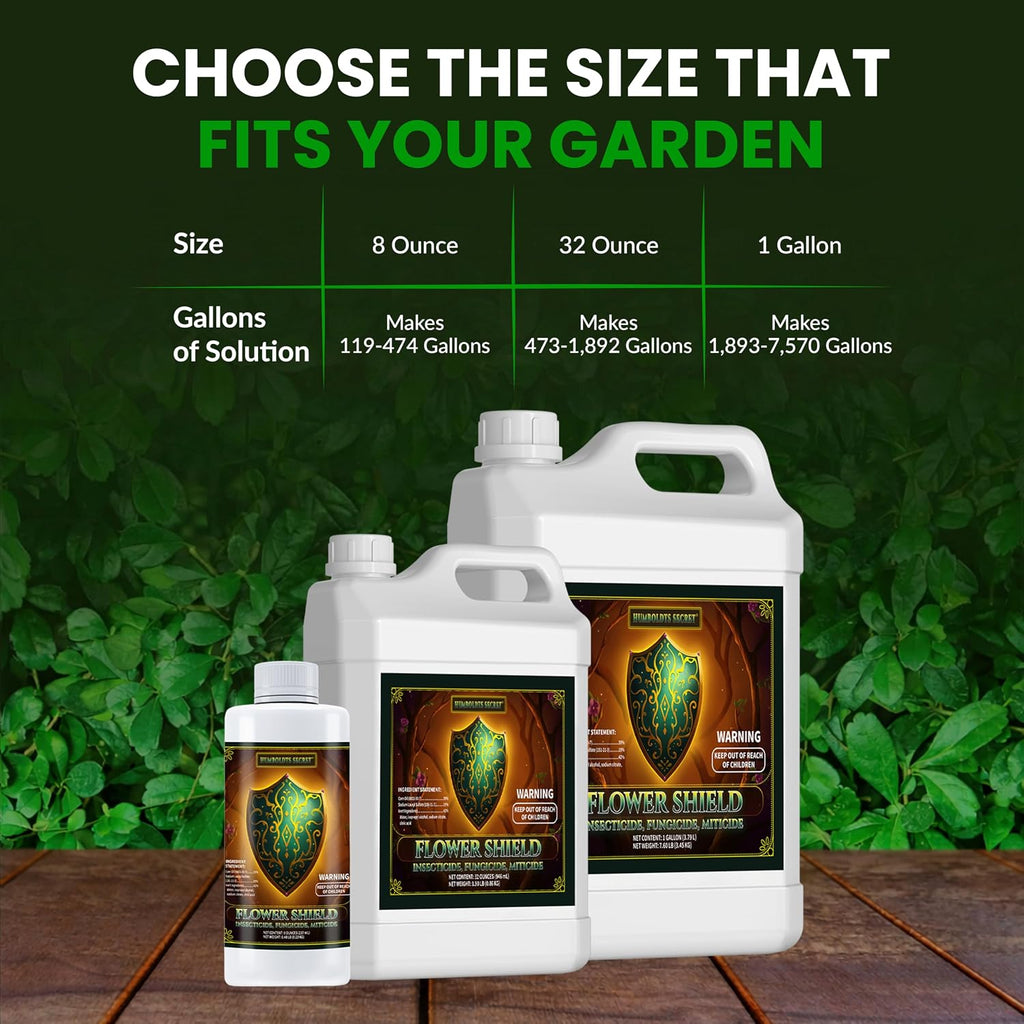 Humboldts Secret Flower Shield | Plant Care Spray for Routine Foliar Application & Maintenance | Naturally Derived, Oil-Based Formula | Indoor & Outdoor Plants | 1 Gallon