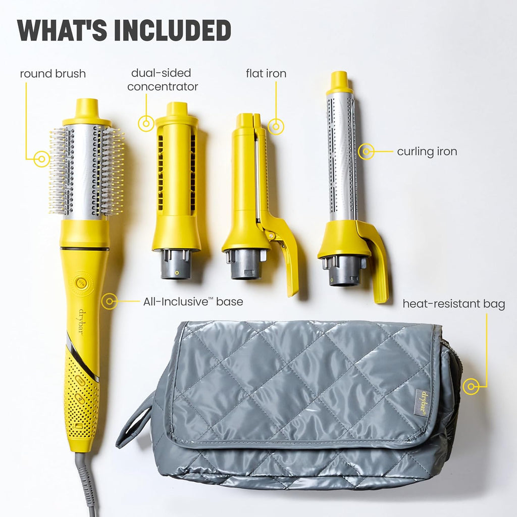 Drybar All-Inclusive Air + Active Heat 8-in-1 Multi-Styler, for Fast Drying, Long-Lasting Curls, Blowouts, Sleek Styles - Wet or Dry Styling Made Easy, 120V