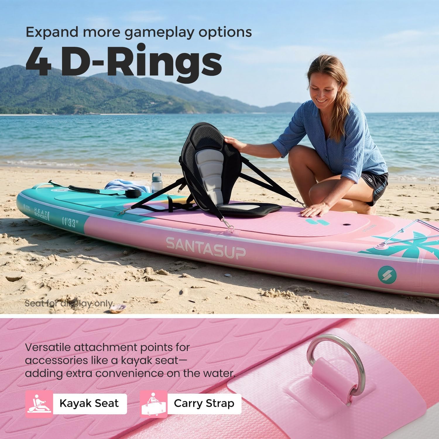 10'6'/11'Wide Inflatable Stand Up Paddle Board for Adults & Youth of All Skill Levels, with Premium SUP Paddleboard Accessories, Anti-Slip EVA Deck