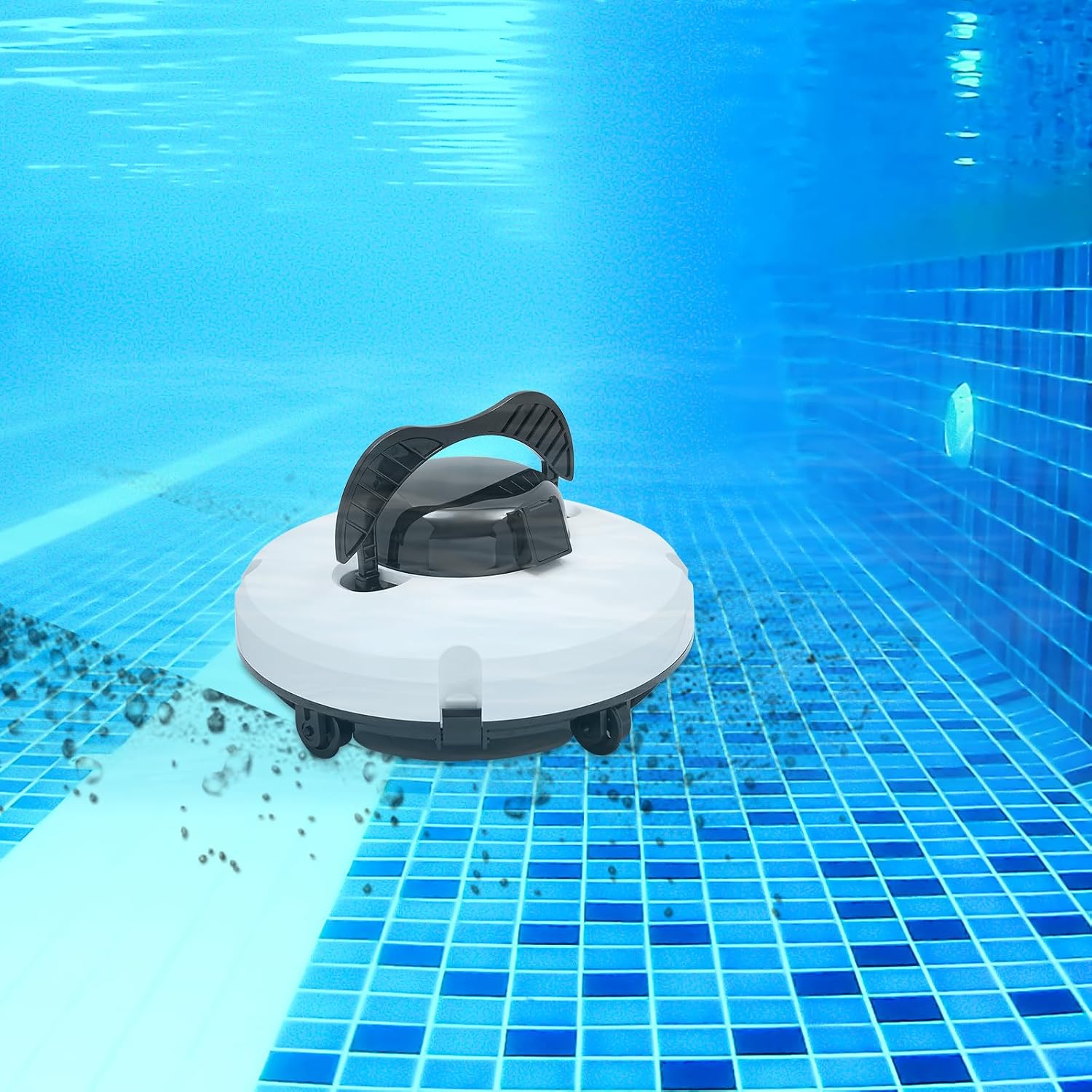 Robotic Pool Cleaner, Automatic Pool Robot Cleaner, IPX8 Swimming Pool Cleaning Machine 120 Mins Runtime, Robotic Cordless Pool Vacuum Cleaner for 1076.4ft²