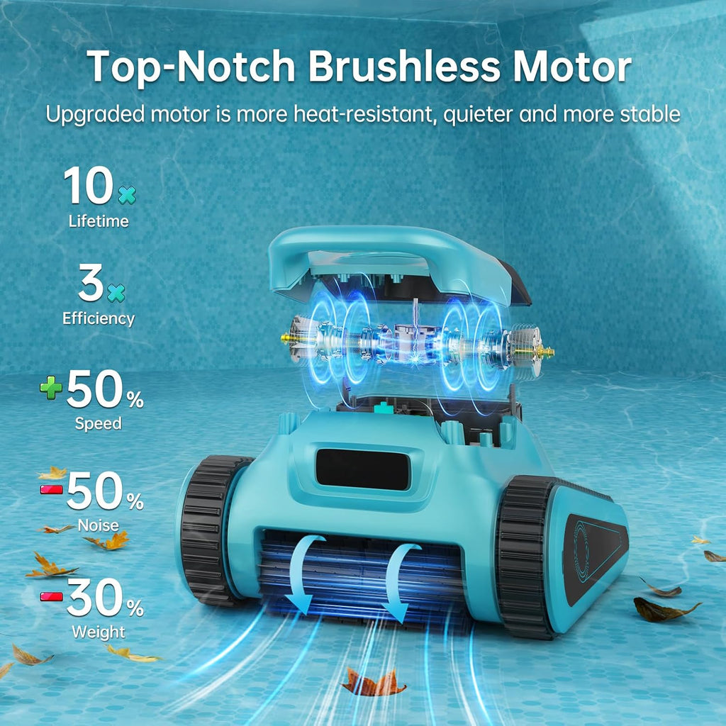 NexTrend Cordless Robotic Pool Cleaner, Smart Navigation, 150min Runtime, 180W Powerful Suction, Cleans Floor Walls Waterline Up to 2,050 sq.ft, Automatic Pool Vacuum for Inground & Above Pool