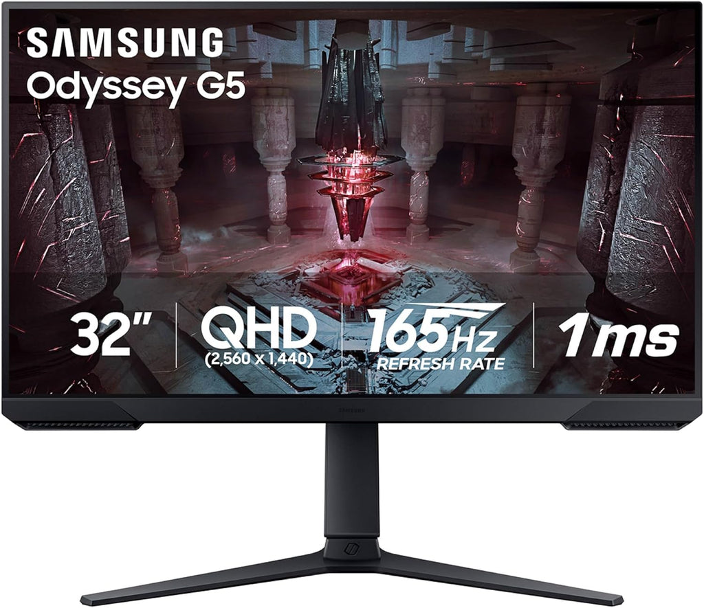 SAMSUNG 27-Inch Odyssey G51C Series QHD Gaming Monitor, 165Hz, 1ms, VESA Display HDR10, AMD FreeSync Premium, Black Equalizer, Virtual Aim Point, LS27CG512ENXZA