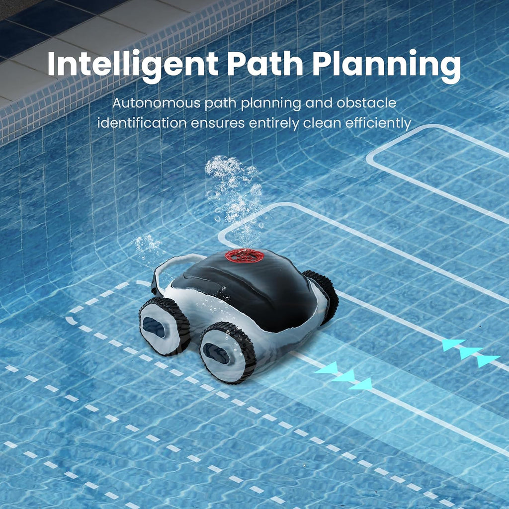 (2025 New) Higgsinno Pool Vacuum for Inground/Above, Smart Navigation Pool Robotic Cordless Cleaner with App, Lasts up to 240 Mins, Ultra-fine Dual Filter for Superior Cleaning up to 1,076 Sq.Ft