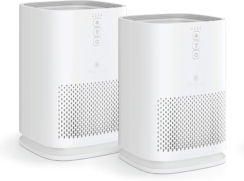 Medify MA-14 Air Purifier with True HEPA H13 Filter | 470 ft² per Hour for Smoke, Odors, Pollen, Pets | 99.9% Removal to 0.1 Microns | White, 2-Pack
