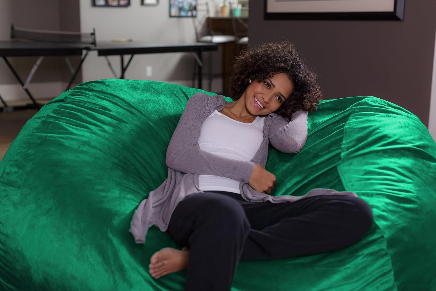Sofa Sack Bean Bag Lounger - Plush Bean Bag Sofas with Super Soft Microsuede Cover- XL Memory Foam Stuffed Lounger Chairs for Kids, Adults, Couples - Jumbo Bean Bag Chair Furniture 6 Feet - Royal Blue