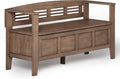 SIMPLIHOME Adams Entryway Storage Bench - 48 inch Wide Solid Wood Hallway Seat in Rustic Natural Aged Brown, Contemporary Bench for Entryway or Living Room with Lift-Up Lid and Spacious Storage