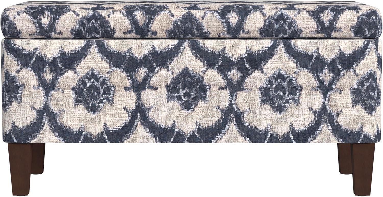 HomePop Large Decorative Storage Bench - Blue Medallion Print
