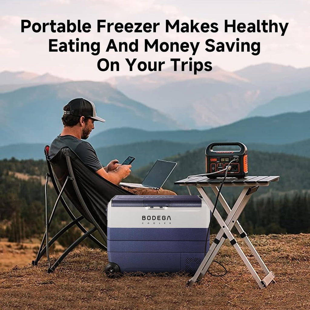 BODEGA COOLER 12 Volt Car Refrigerator,64 Quart Portable Fridge Cooler APP Control,-4℉-68℉ 60L Dual Zone Car Freezer Cooler, 12/24V DC and 100-240V AC for Camping,Travel,RV,Boat,Van,Road Trip