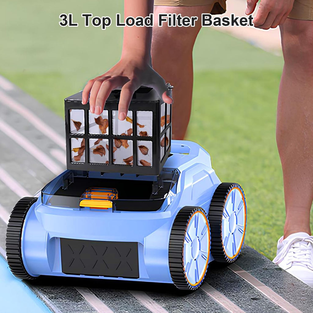 Robotic Pool Vacuum, Pool Cleaner for Inground Pools, Smart Navigation, Floor/Wall/Waterline Cleaning, 150 Mins Runtime for Pool Up to 2000 Sq.ft